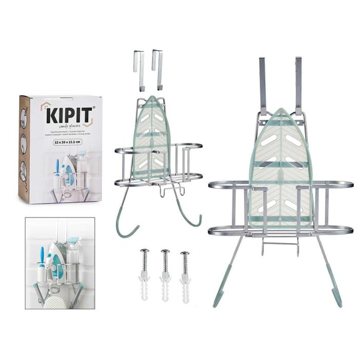 Soporte para Plancha y Tabla Kipit 13.5x42.5x30.5 cm Hierro y Silicona Color Plata (6 Unidades) Soporte para Plancha y Tabla Kipit 13.5x42.5x30.5 cm Hierro y Silicona Color Plata (6 Unidades)
