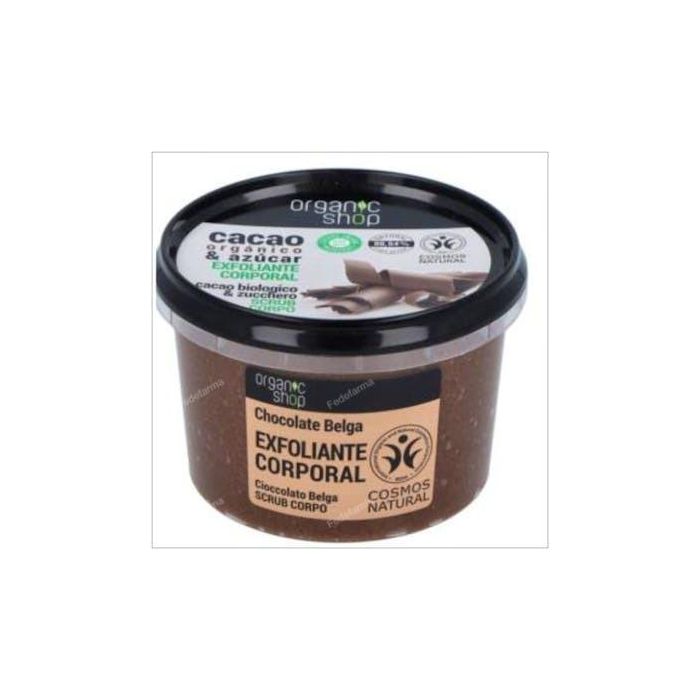 ORGANIC SHOP Exfoliante Corporal Restaurador de Cacao con Azúcar Natural y Manteca de Cacao Bio 250ml