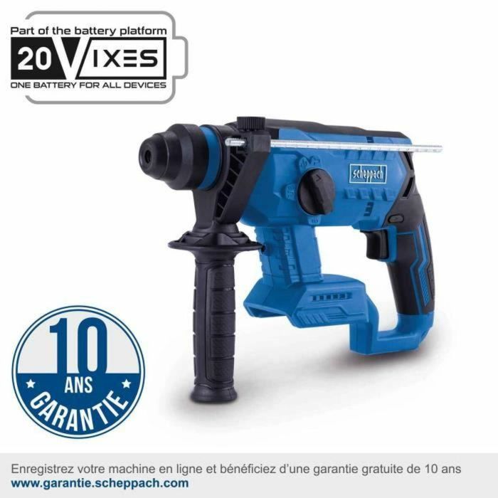 Scheppach Taladro sin escobillas SDS Plus BC-RHD230-X 20V 2,2 julios 1400 rpm sin batería