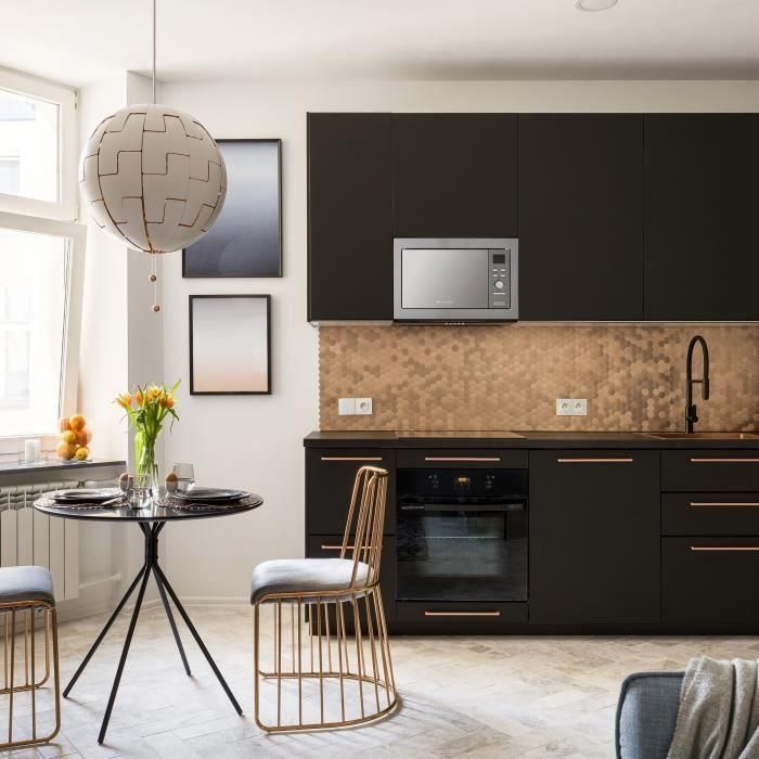 Continental Edison CEMO25GE2 Microondas Grill Empotrable Negro 25L, 900W Microondas, 1000W Grill, 59.5x38.8x40 cm 4