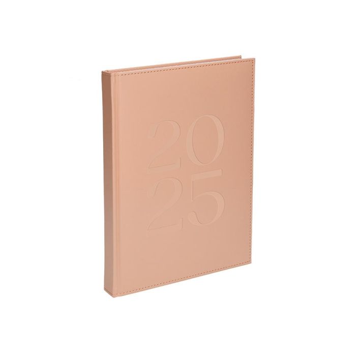 Agenda Encuadernada Liderpapel Creta 170x240 mm 2025 Dia Pagina Color Rosa Nude Papel 70 gr 4