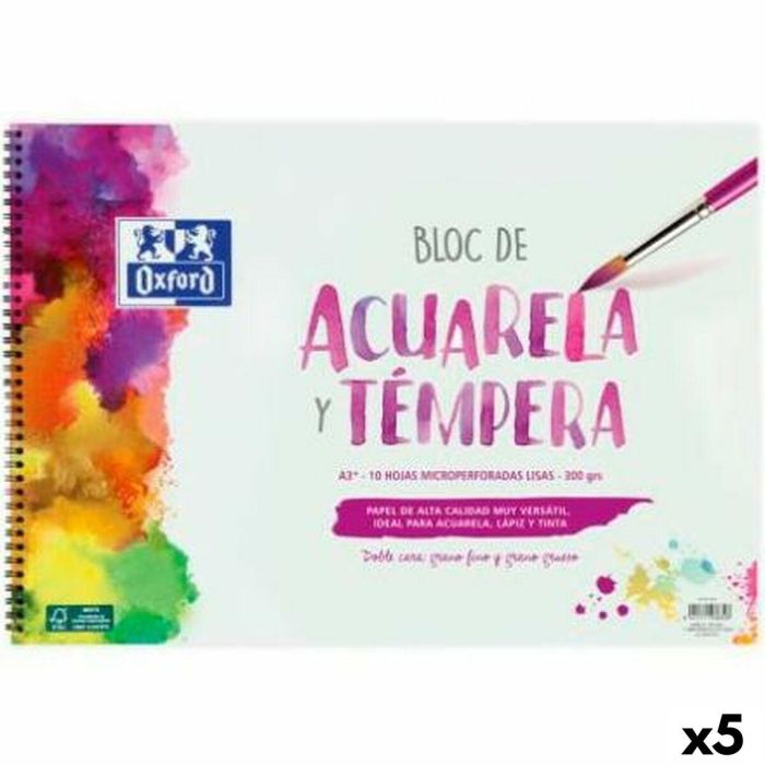 Bloc de acuarela Oxford 10 Hojas 300 g/m² (5 Unidades) 0 Bloc de acuarela Oxford 10 Hojas 300 g/m² (5 Unidades) 0