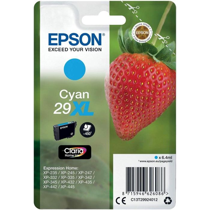 Epson C1329924012 Cartucho Tinta 29XL Cian para Impresoras XP235, XP332, XP335, XP432, XP435 1