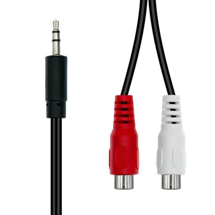ProXtend Mini-Jack 3-Pin to 2 x RCA Cable M-F Black 20cm 1 ProXtend Mini-Jack 3-Pin to 2 x RCA Cable M-F Black 20cm 1