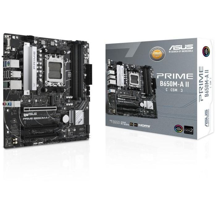 Asus 90MB1EH0-M0EAYC Placa Base Prime B650M-A II-CSM Socket AM5 Micro ATX DDR5 PCIe 5.0 M.2 para AMD Ryzen 7000/8000 5