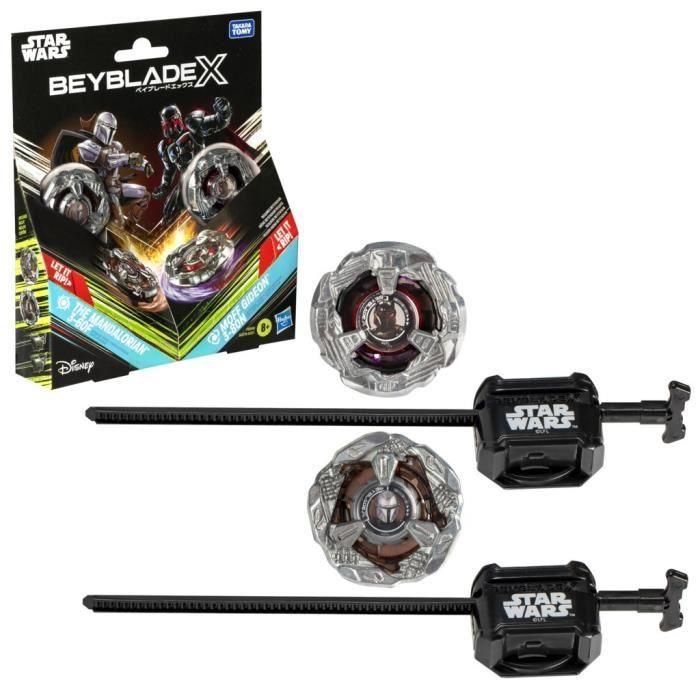 Beyblade X y Star Wars, colaboración The Mandalorian 3-60F vs. Moff Gideon 3-80N, paquete múltiple Beyblade X y Star Wars, colaboración The Mandalorian 3-60F vs. Moff Gideon 3-80N, paquete múltiple