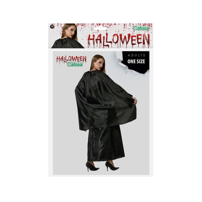 Capa Corta Negra 100 cm Unisex para Disfraz de Vampiro, Mago o Personajes Góticos - Perfecta para Halloween y Carnavales 1