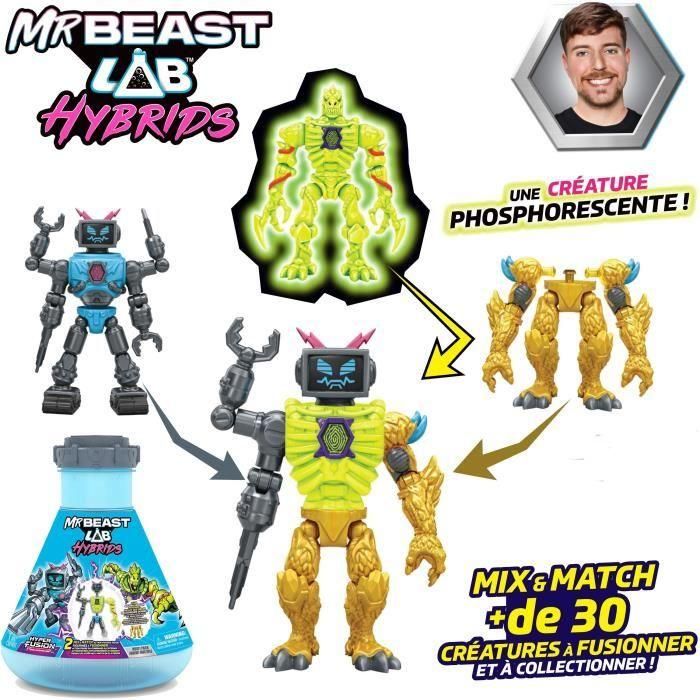 Pack de 2 figuras - MRBEAST LAB - Combina y combina - Modelo aleatorio + Media figura 3 Pack de 2 figuras - MRBEAST LAB - Combina y combina - Modelo aleatorio + Media figura 3