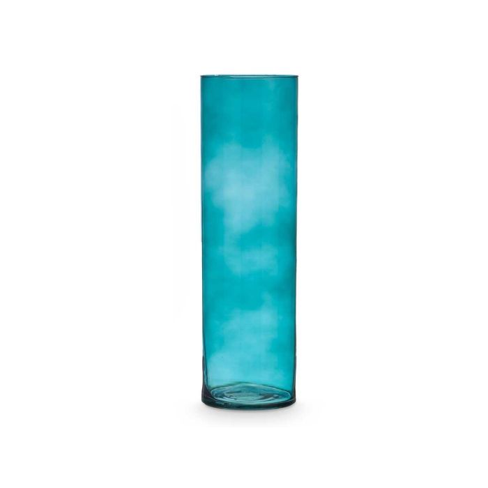 Jarrón de Cristal Cilíndrico Turquesa - 15 cm diámetro x 50 cm alto - Giftdecor 2 Jarrón de Cristal Cilíndrico Turquesa - 15 cm diámetro x 50 cm alto - Giftdecor 2