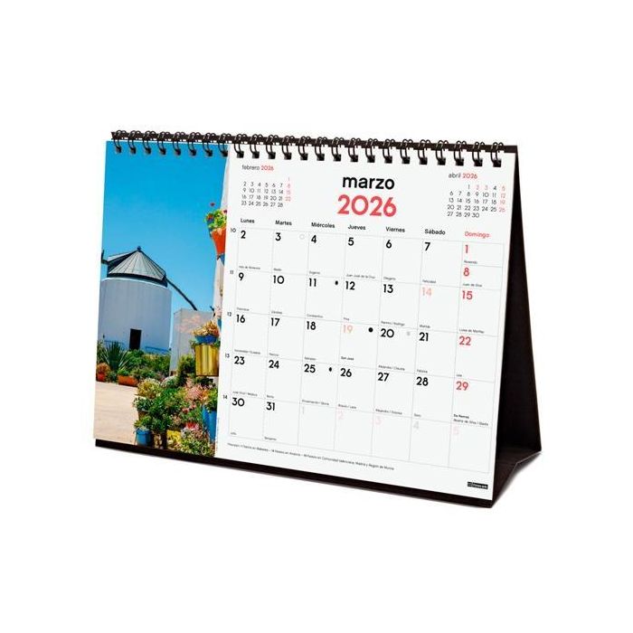 Finocam Calendario de Sobremesa S-210x150 mm Imágenes Pueblos con Encanto 2026 para Planificar Oficina/Hogar