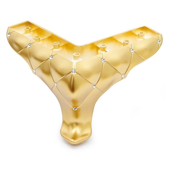 Q&Q Pata Plástico Okaliptus Joya para Sofá y Mueble, Altura 135mm, Acabado Oro, Diseño Exclusivo y Resistente de Alta Calidad
