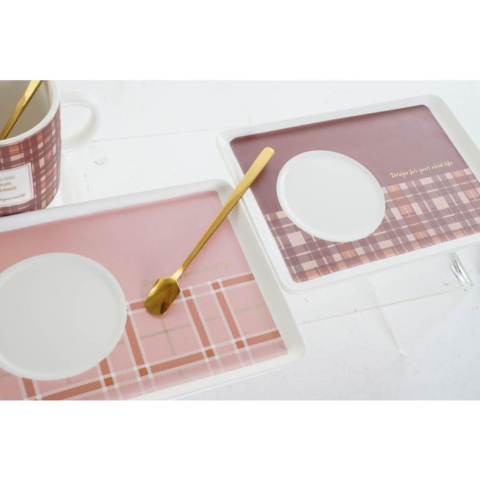 DKD Home Decor Mug Glam New Bone Rosa Marrón Apto Microondas y Lavavajillas, 4 Sets de 3 Piezas (12 Mugs) 2 DKD Home Decor Mug Glam New Bone Rosa Marrón Apto Microondas y Lavavajillas, 4 Sets de 3 Piezas (12 Mugs) 2