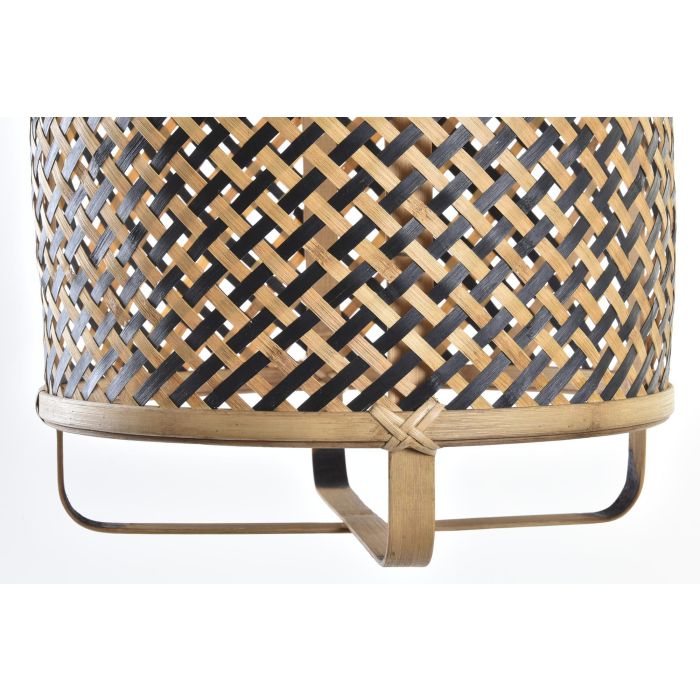 DKD Home Decor Lámpara de Techo Tropical 36 x 48 x 36 cm Marrón Negro Ratán E27 2