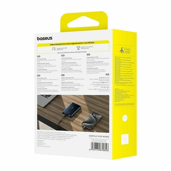 Powerbank Baseus P10076801123-00 Negro 10000 mAh 1 Powerbank Baseus P10076801123-00 Negro 10000 mAh 1