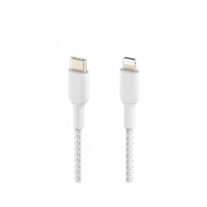 Cable Trenzado Belkin Caa004Bt1Mwh Usb-C A Lightning Boost Charge Largo 1 M Color Blanco 2