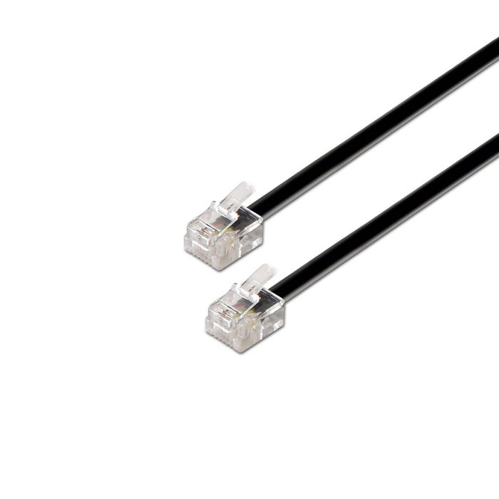 AISENS - CABLE DE TELÉFONO 6P4C, M-M, NEGRO, 2.0M