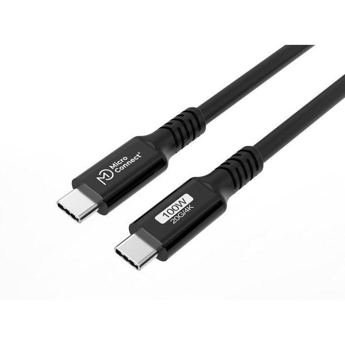 MicroConnect Cable USB-C a USB-C de 5m, 100W Power Delivery, 20Gbps, Video 4K 60Hz - Carga Rápida y Datos USB 3.2 Gen2