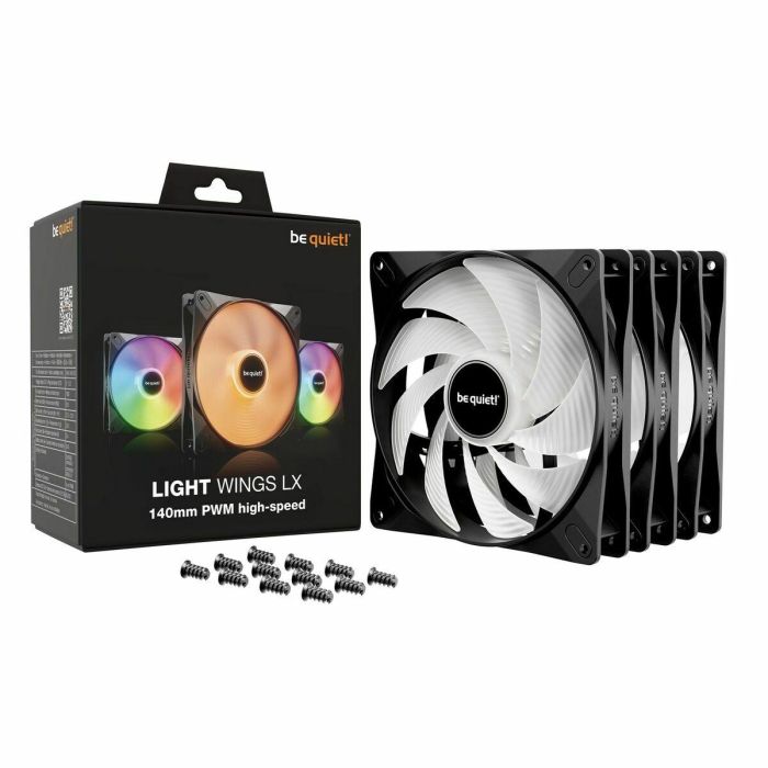 Be Quiet Light Wings LX BL130 - Ventilador de Caja PWM de Alta Velocidad 140 mm - Triple Pack 8