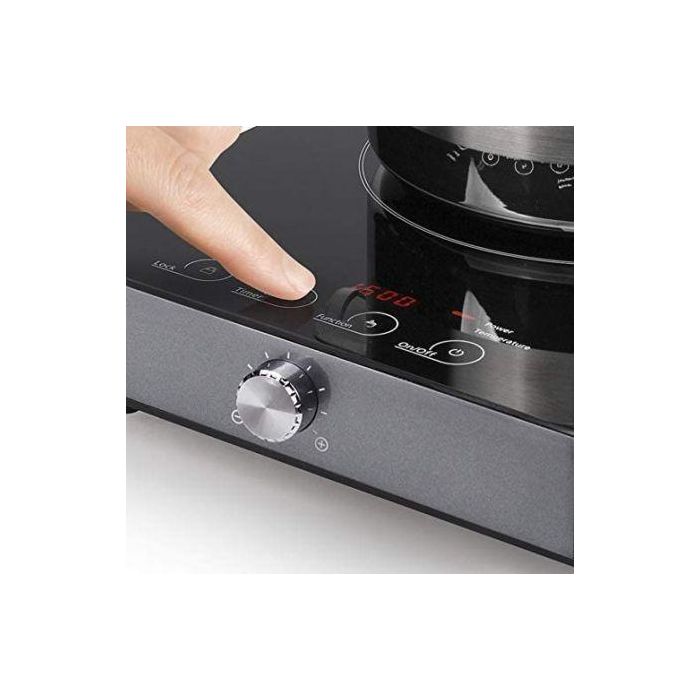 Placa de Inducción Princess 303011/ 2 placas de 260mm/ 1800-1300W 3