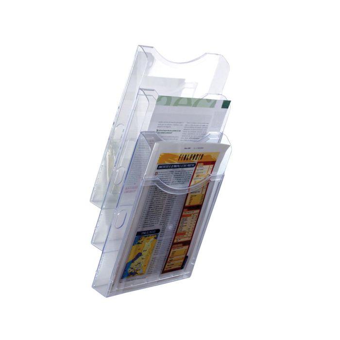 Archivo 2000 Expositor Mural Archiplay 3 Compartimentos Din A4 Vertical 105x235x445 mm Cristal Transparente 1