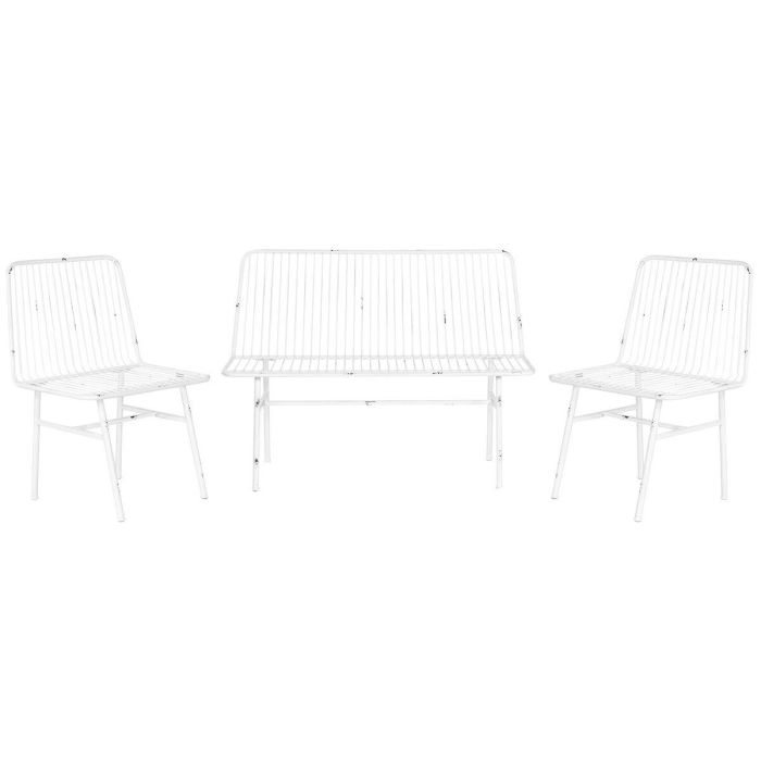 Sofa Terraza Y Jardin DKD Home Decor Blanco 53 x 83 x 115 cm Set de 4 1