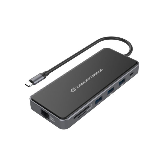 CONCEPTRONIC ADAPTADOR USB-C 12IN1 HDMIx2 VGA USB-C DATOS USB-A AUDIO LAN GIGABIT LECTOR DE TARJETAS DONN15G CONCEPTRONIC ADAPTADOR USB-C 12IN1 HDMIx2 VGA USB-C DATOS USB-A AUDIO LAN GIGABIT LECTOR DE TARJETAS DONN15G
