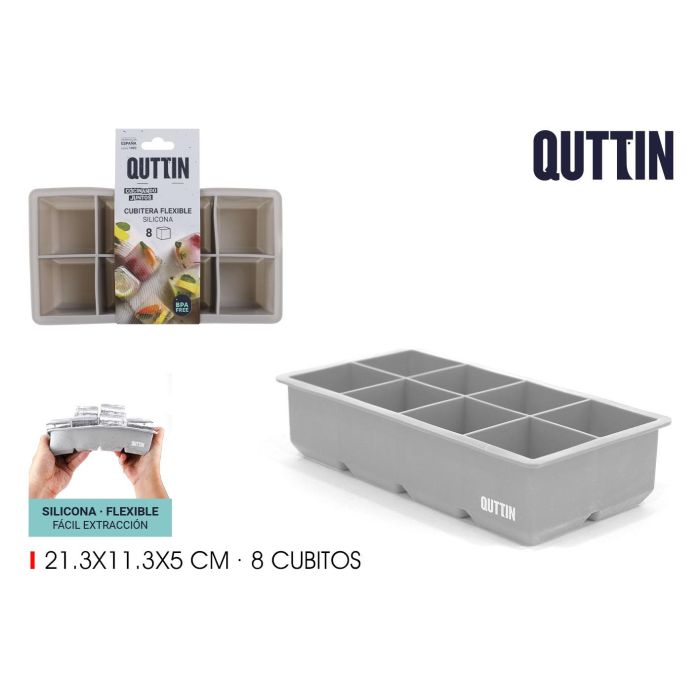 Cubitera Flexible de Silicona para 8 Cubitos Quttin (24 Unidades) Cubitera Flexible de Silicona para 8 Cubitos Quttin (24 Unidades)