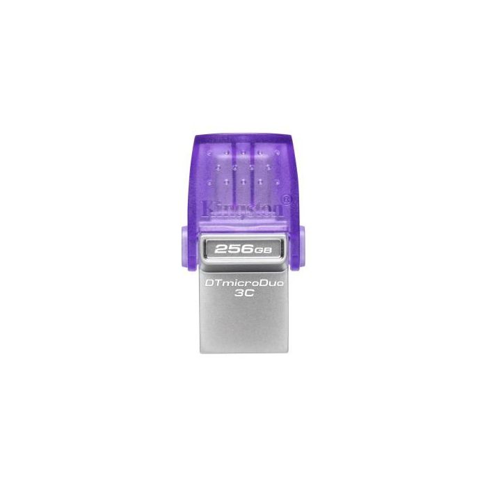 Kingston Technology DataTraveler microDuo 3C unidad flash USB 256 GB USB Type-A / USB Type-C 3.2 Gen 1 (3.1 Gen 1) Acero inoxidable, Púrpura