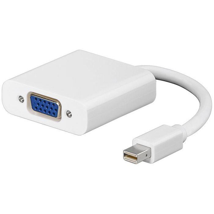 MicroConnect Adaptador Activo Mini DisplayPort a VGA M-F Blanco 1080p Full HD hasta 1920x1200 para Monitor/Proyector