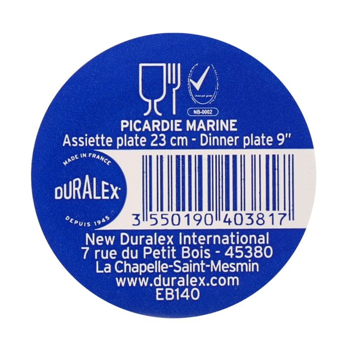 Duralex Plato Llano Colección Picardie Marine de 23 cm (48 Unidades) 4
