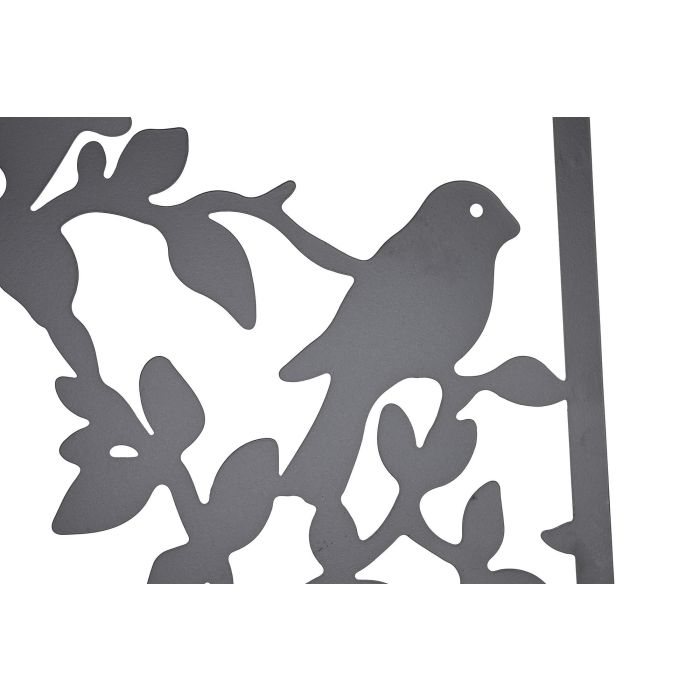 DKD Home Decor Decoración Pared Metálica Shabby con Pájaros Negro 90x70 cm Set de 2 Piezas 2