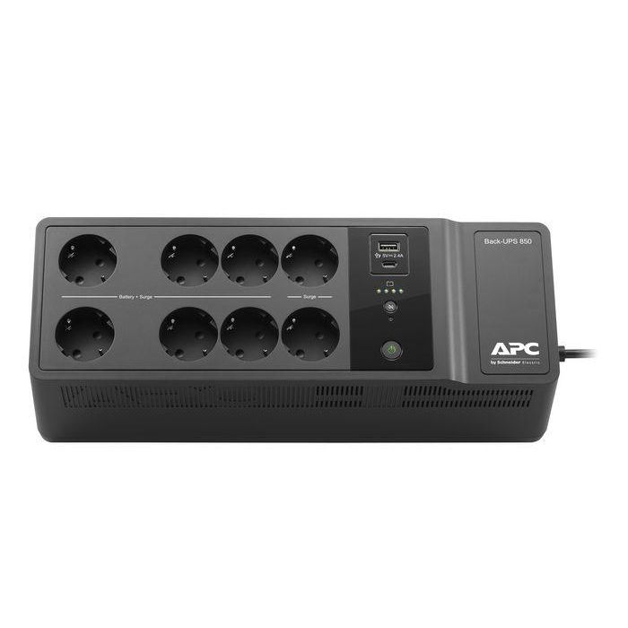 APC Back-UPS 850VA 230V Sistema Alimentación Ininterrumpida con USB-C, USB-A. Protección Sobretensión, Autocomprobación Batería. 1