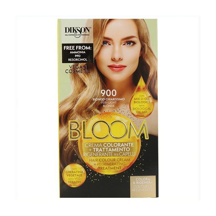 Dikson Bloom Crema Color 900 Rubio Clarisimo - Colorante y Tratamiento Regenerador