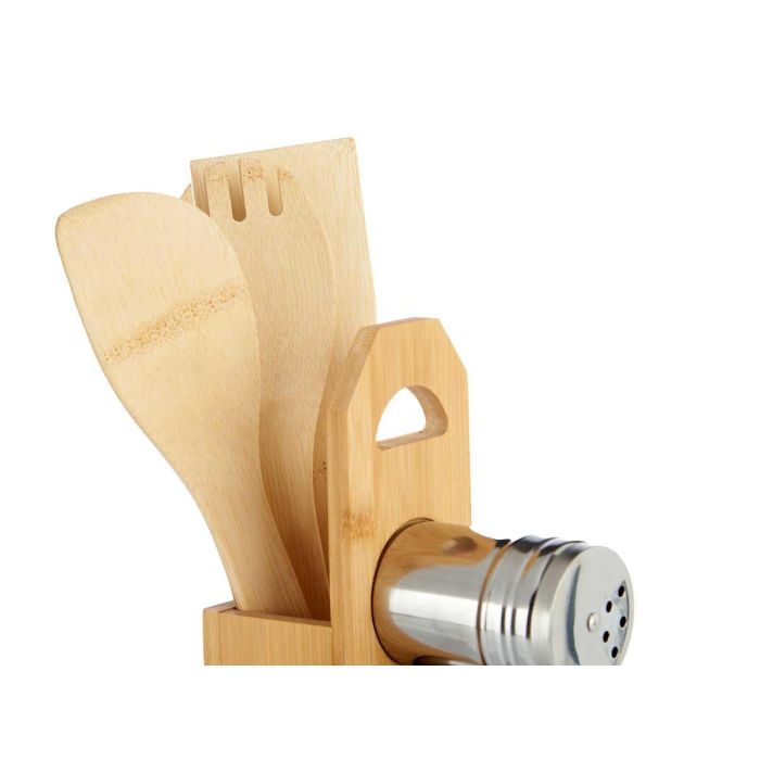 Set 7 piezas bambú soporte palas especieros Kinvara 15x32.5x7.5 cm (6 Unidades) 3 Set 7 piezas bambú soporte palas especieros Kinvara 15x32.5x7.5 cm (6 Unidades) 3