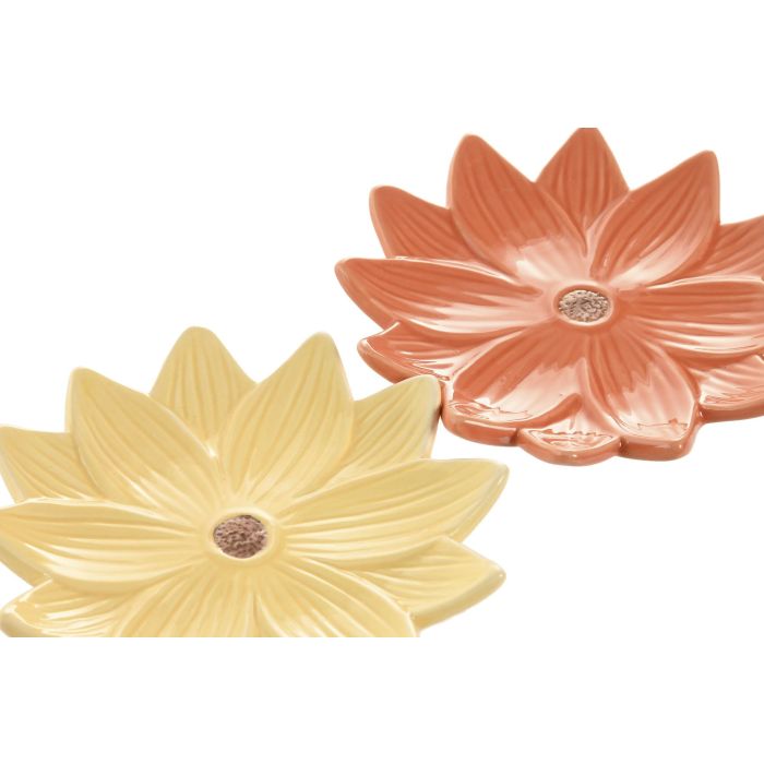 Bandeja Vaciabolsillos Shabby DKD Home Decor Amarillo Naranja 12 x 2 x 12 cm (12 Unidades) 1