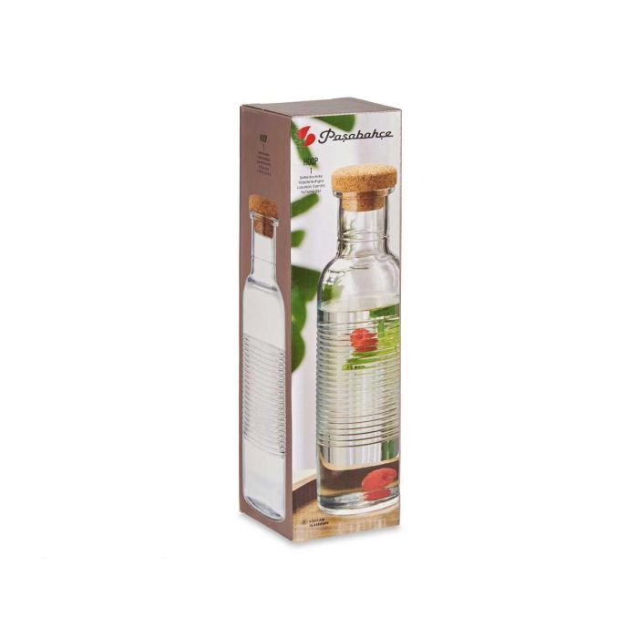 Botella Hoop Pasabahce 1070 ml con tapón de corcho, vidrio transparente - 8.5x29.5x8.5 cm (6 Unidades) 2 Botella Hoop Pasabahce 1070 ml con tapón de corcho, vidrio transparente - 8.5x29.5x8.5 cm (6 Unidades) 2