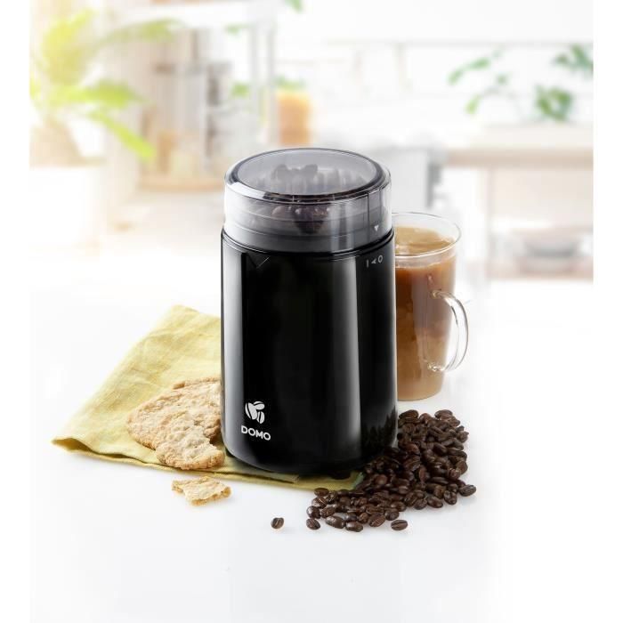 Molinillo de café eléctrico - DOMO - DO712K - 150 W - Capacidad: 70 g - Mecanismo molinillo de fresas 4 Molinillo de café eléctrico - DOMO - DO712K - 150 W - Capacidad: 70 g - Mecanismo molinillo de fresas 4
