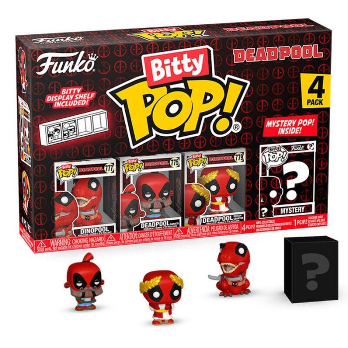 FUNKO Bitty POP! Marvel Deadpool Dinopool - Blister 4 Figuras Coleccionables Misteriosas