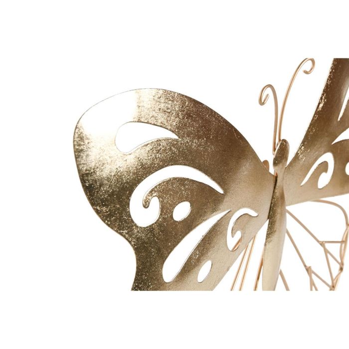 Decoración de Pared Home ESPRIT Dorado Mariposa 43 x 2 x 33 cm (4 Unidades) 2 Decoración de Pared Home ESPRIT Dorado Mariposa 43 x 2 x 33 cm (4 Unidades) 2