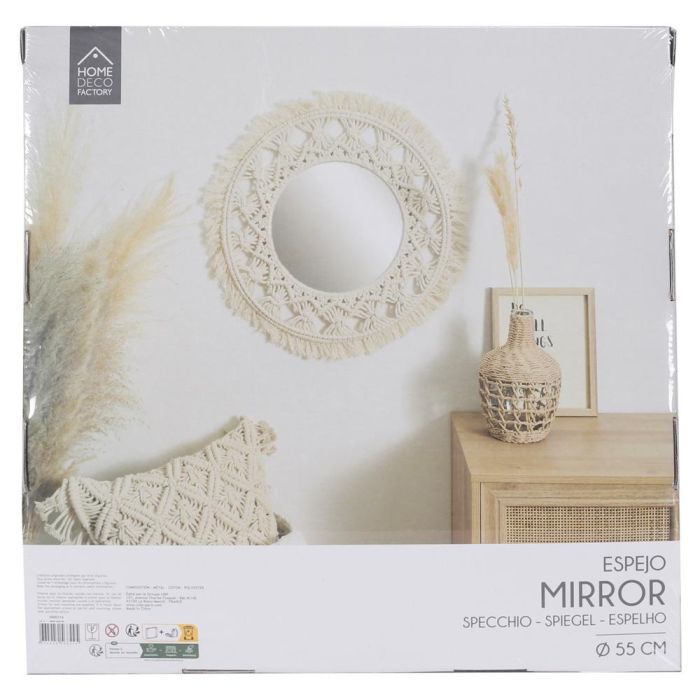 Espejo Boho Home Deco Factory diámetro 55 cm 3 Espejo Boho Home Deco Factory diámetro 55 cm 3