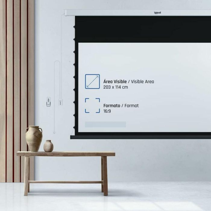 Pantalla Eléctrica Mural iggual IGG319680 92" 5 Pantalla Eléctrica Mural iggual IGG319680 92" 5