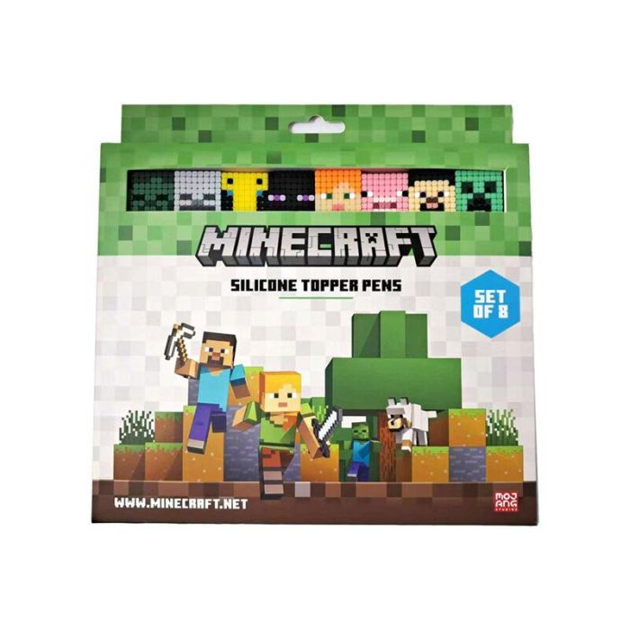 Topper Blister 8 Bolígrafos Punta Fina Minecraft