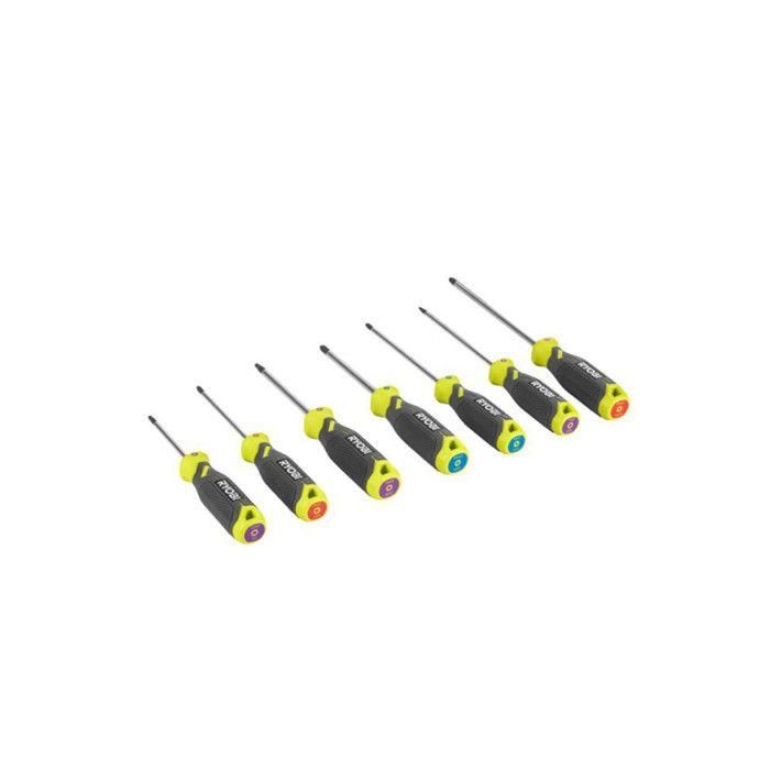 Ryobi RHSDS7PC Juego de 7 destornilladores magnéticos 1 Ryobi RHSDS7PC Juego de 7 destornilladores magnéticos 1