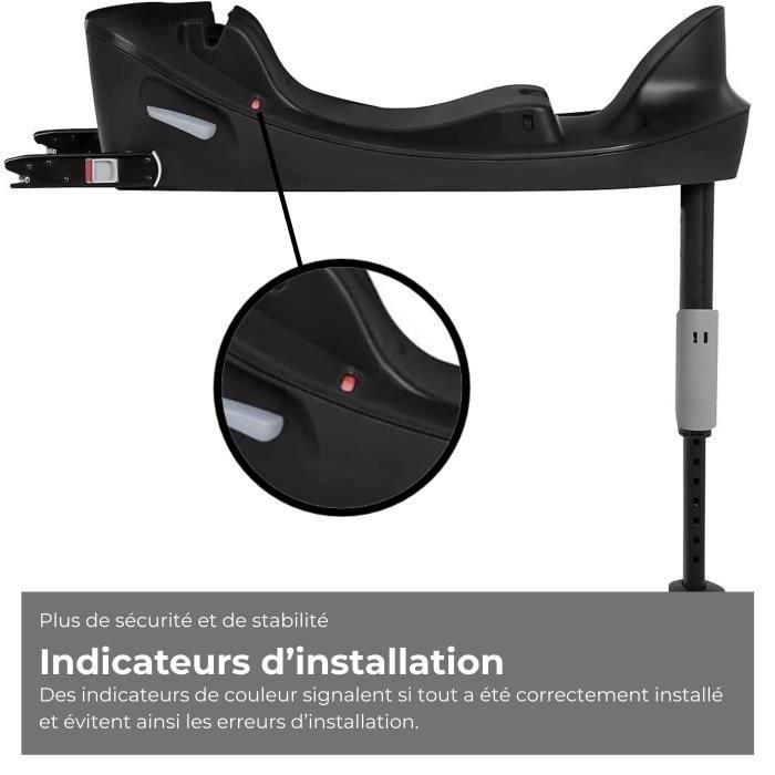 Cybex Base One Isofix ultracompacta compatible Aton S2 i-Size y Aton B2 i-Size - Instalación rápida 1 clic - Ligera (3,65 kg) - Negro 3