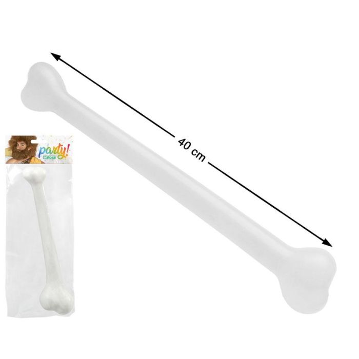 Hueso Blanco 40 cm para Disfraz Prehistórico o Carnaval - Accesorio para Fiestas Temáticas de la Edad de Piedra