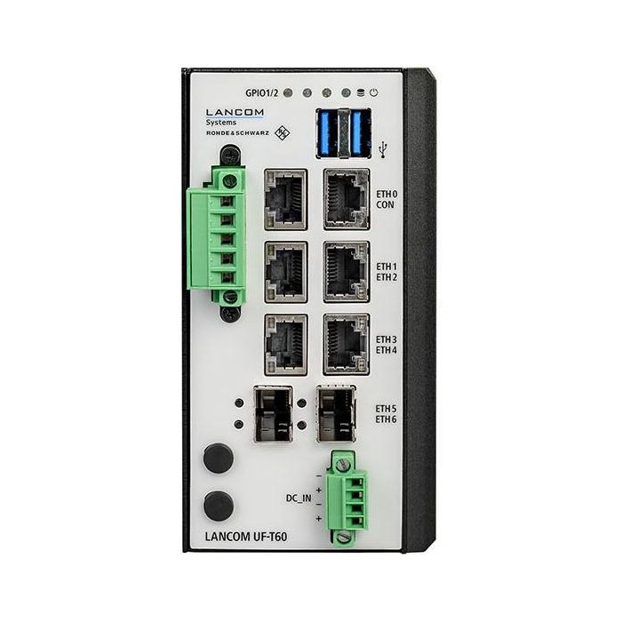 LANCOM R&S Unified Firewall UF-T60 – Cortafuegos 3.7 Gbit/s, VPN IPSec 1.2 Gbit/s, IPS/IDS 1150 Mbit/s