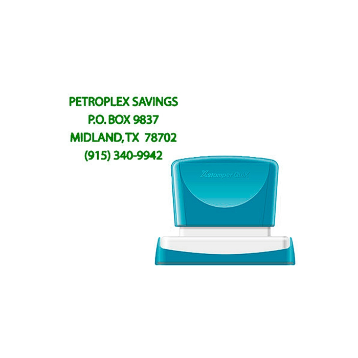 X'stamper Sello Quix Personalizable Color Verde Medidas 36x61 mm Q-16 1