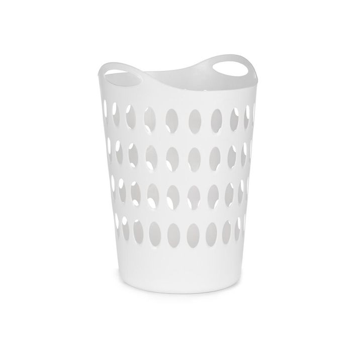 Kipit Cesto de Plástico Blanco 50 L con Asas 44 x 56.5 x 42 cm (Set de 12)