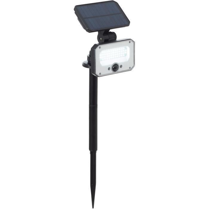 Foco exterior - BRILLIANT - JOPLIN - LED y solar - Detector - Plástico y vidrio - 4 W - Negro 1