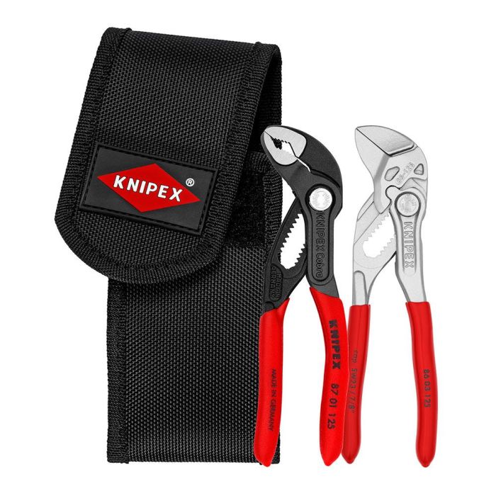Knipex Juego de alicates mini para cinturón - Tenaza llave 86 03 125 y Knipex Cobra 87 01 125 + bolsa Knipex Juego de alicates mini para cinturón - Tenaza llave 86 03 125 y Knipex Cobra 87 01 125 + bolsa